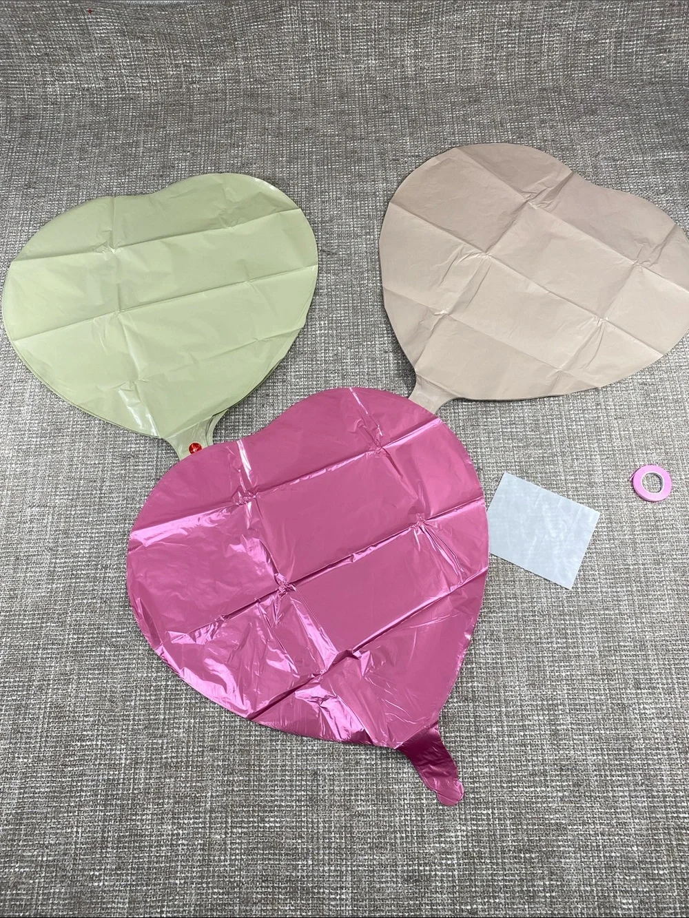 Metallic Pink, Pale green, warm pink Heart Foil Balloons - 15 pack